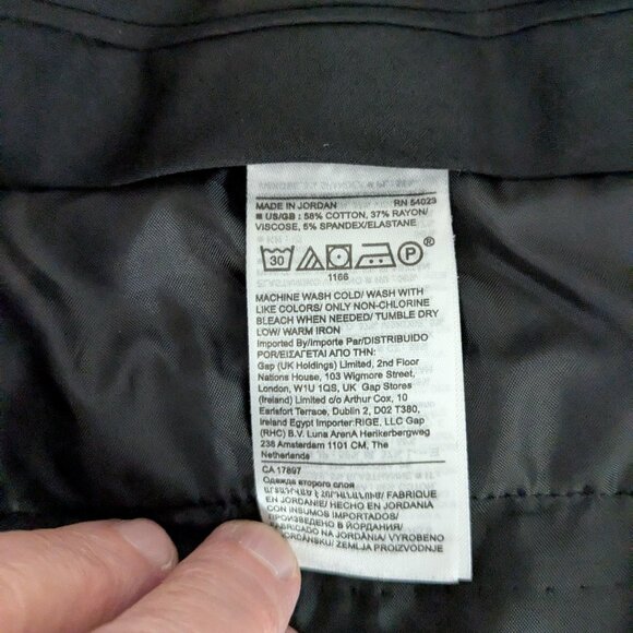 BANANA REPUBLIC SLOAN Black Mid-Rise Front Zip Career Ankle Pants; Size 12 - Picture 5 of 5